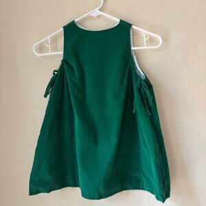 Eyelet & Ivy Green Corduroy Dress Size 5 Girls Sleeveless Side Bows Holiday Fall